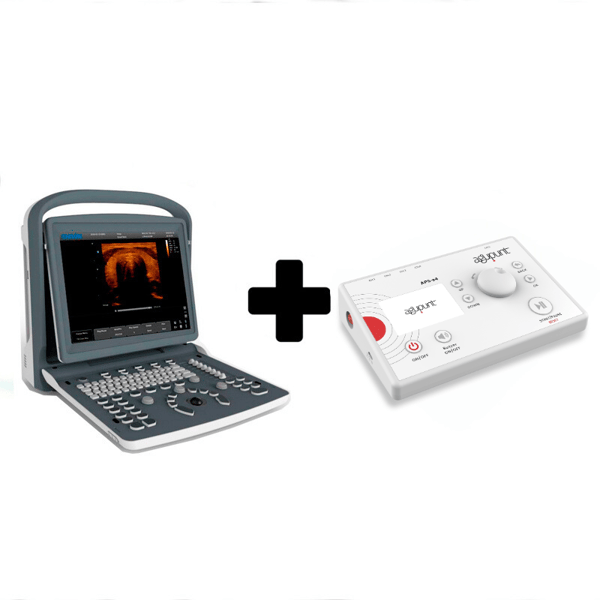 Sparpaket: Chison ECO 2 Ultraschallgerät mit 10 MHz Linearsonde + therapeutisches perkutanes Elektrolysegerät APS e4